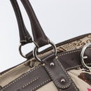 Salvatore Ferragamo Gancini Tote Bag Nylon Beige Silver Auth 207794A-18