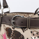 Salvatore Ferragamo Gancini Tote Bag Nylon Beige Silver Auth 207794A-19