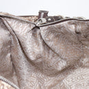 Salvatore Ferragamo Gancini Tote Bag Nylon Beige Silver Auth 207794A-22