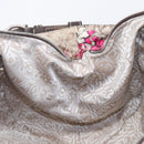 Salvatore Ferragamo Gancini Tote Bag Nylon Beige Silver Auth 207794A-23