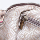 Salvatore Ferragamo Gancini Tote Bag Nylon Beige Silver Auth 207794A-24