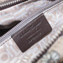Salvatore Ferragamo Gancini Tote Bag Nylon Beige Silver Auth 207794A-12