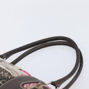 Salvatore Ferragamo Gancini Tote Bag Nylon Beige Silver Auth 207794A-8