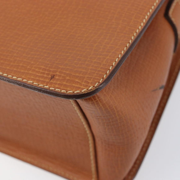 LOEWE Shoulder Bag Leather Brown Gold Tone Auth 207796A