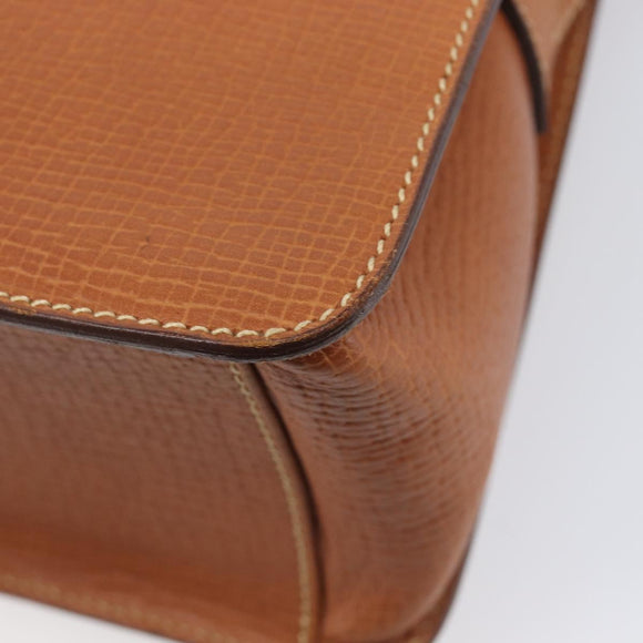 LOEWE Shoulder Bag Leather Brown Gold Tone Auth 207796A