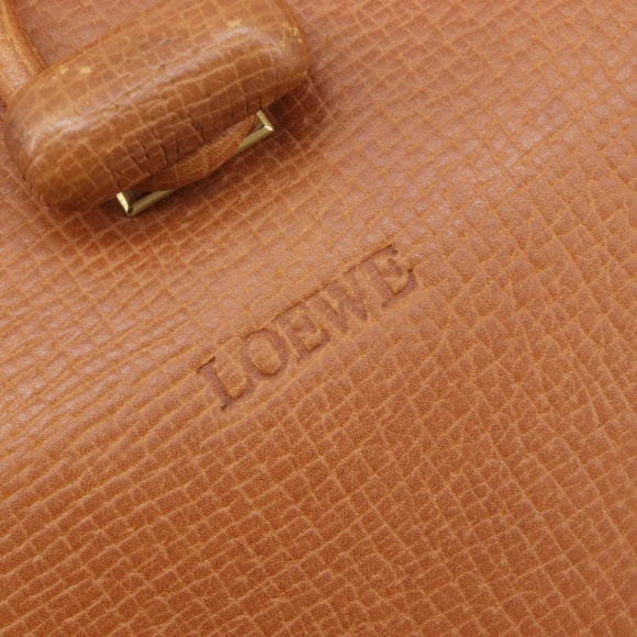 LOEWE Shoulder Bag Leather Brown Gold Tone Auth 207796A
