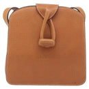 LOEWE Shoulder Bag Leather Brown Gold Tone Auth 207796A-2