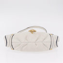 Salvatore Ferragamo Shoulder Bag Leather White Gold Auth 207797V-11
