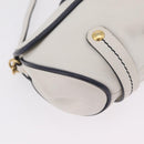 Salvatore Ferragamo Shoulder Bag Leather White Gold Auth 207797V-12