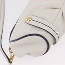 Salvatore Ferragamo Shoulder Bag Leather White Gold Auth 207797V-14