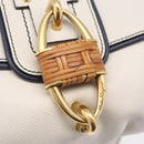 Salvatore Ferragamo Shoulder Bag Leather White Gold Auth 207797V-16