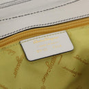 Salvatore Ferragamo Shoulder Bag Leather White Gold Auth 207797V-21