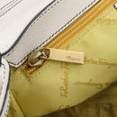 Salvatore Ferragamo Shoulder Bag Leather White Gold Auth 207797V-25