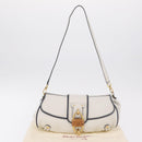 Salvatore Ferragamo Shoulder Bag Leather White Gold Auth 207797V-28