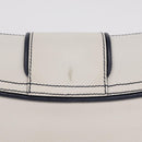 Salvatore Ferragamo Shoulder Bag Leather White Gold Auth 207797V-4