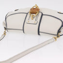 Salvatore Ferragamo Shoulder Bag Leather White Gold Auth 207797V-7