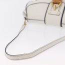 Salvatore Ferragamo Shoulder Bag Leather White Gold Auth 207797V-8