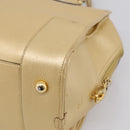 LOEWE Amazona 32 Hand Bag Leather Gold Auth 207798A-13