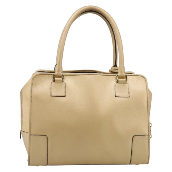 LOEWE Amazona 32 Hand Bag Leather Gold Auth 207798A