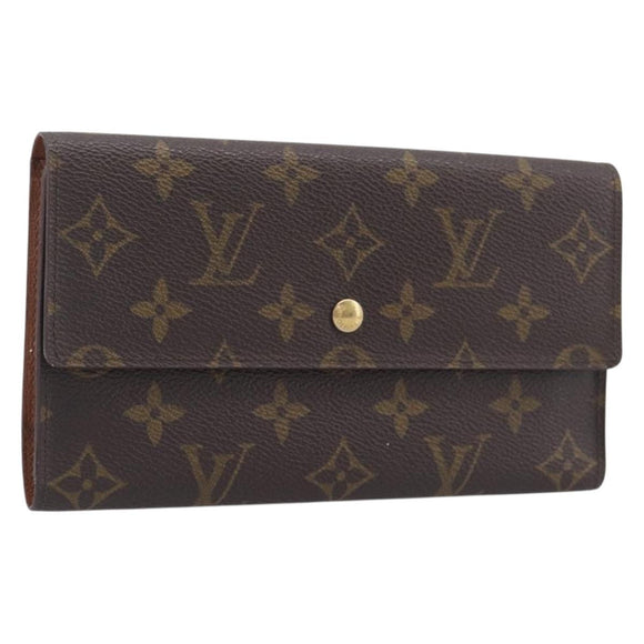 LOUIS VUITTON Monogram Portefeuille International Long Wallet M61217 Auth 207799