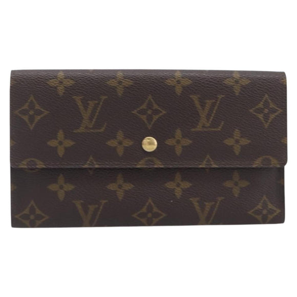 LOUIS VUITTON Monogram Portefeuille International Long Wallet M61217 Auth 207799