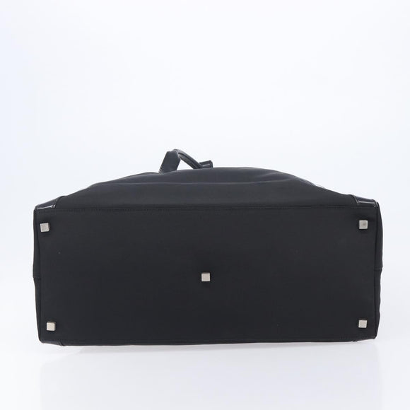 GUCCI Tote Bag Nylon Black Silver Auth 207801