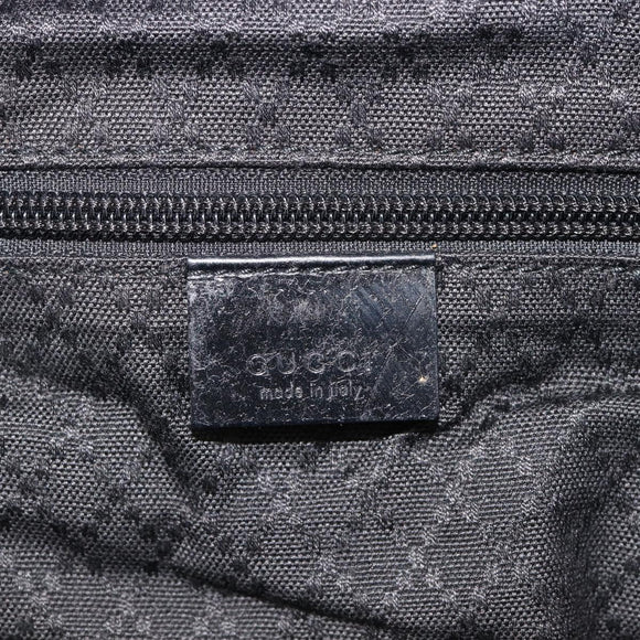 GUCCI Tote Bag Nylon Black Silver Auth 207801