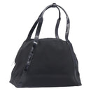 GUCCI Tote Bag Nylon Black Silver Auth 207801-1