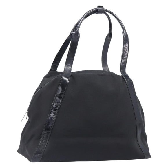 GUCCI Tote Bag Nylon Black Silver Auth 207801