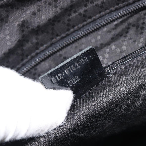 GUCCI Tote Bag Nylon Black Silver Auth 207801