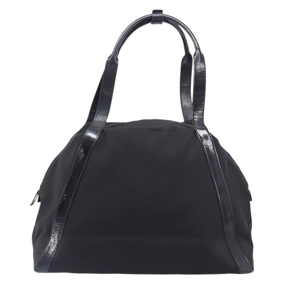 GUCCI Tote Bag Nylon Black Silver Auth 207801