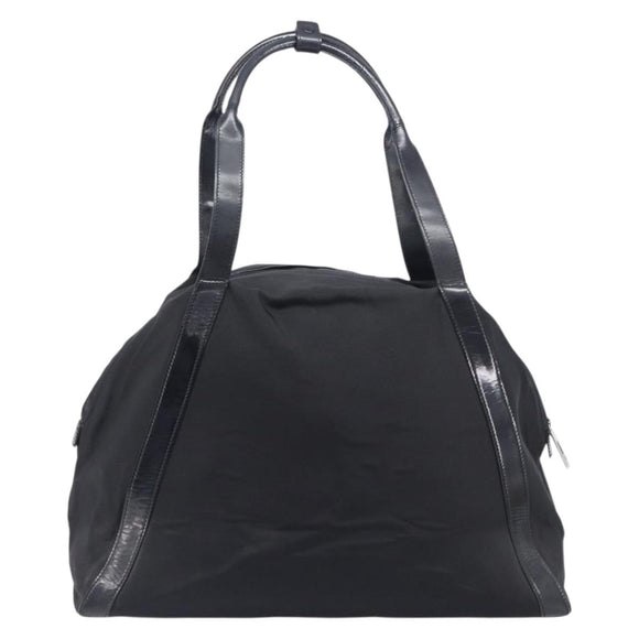 GUCCI Tote Bag Nylon Black Silver Auth 207801