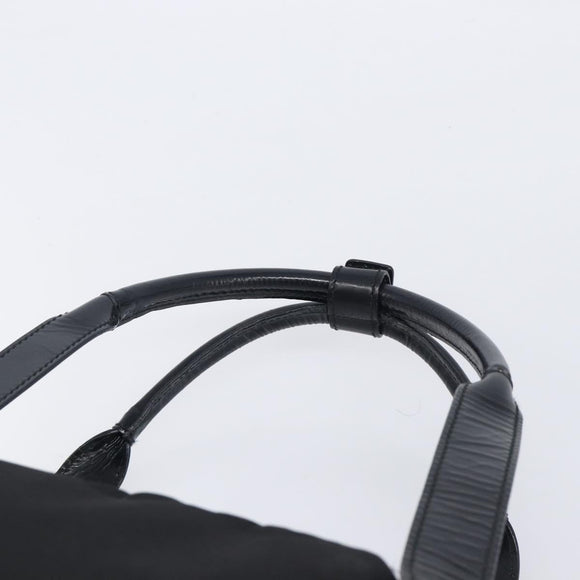 GUCCI Tote Bag Nylon Black Silver Auth 207801
