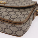 GUCCI GG Plus Supreme Shoulder Bag PVC Beige Gold Auth 207802-14