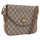 GUCCI GG Plus Supreme Shoulder Bag PVC Beige Gold Auth 207802-1