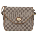 GUCCI GG Plus Supreme Shoulder Bag PVC Beige Gold Auth 207802-2