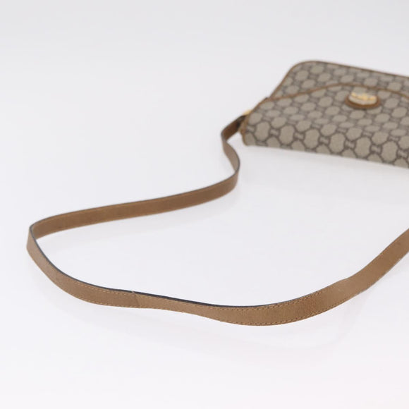 GUCCI GG Plus Supreme Shoulder Bag PVC Beige Gold Auth 207802