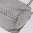 GIVENCHY Pandora Mini Shoulder Bag Leather Silver Auth 207804-16