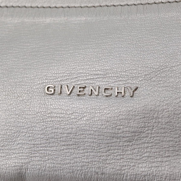 GIVENCHY Pandora Mini Shoulder Bag Leather Silver Auth 207804