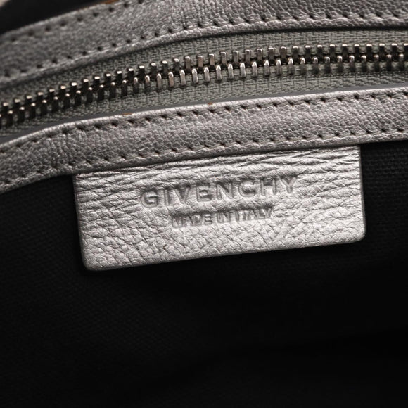 GIVENCHY Pandora Mini Shoulder Bag Leather Silver Auth 207804
