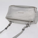 GIVENCHY Pandora Mini Shoulder Bag Leather Silver Auth 207804-7