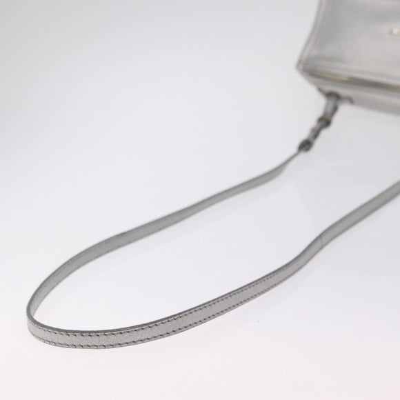 GIVENCHY Pandora Mini Shoulder Bag Leather Silver Auth 207804