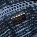PRADA Metal Handle Hand Bag Nylon Navy Gold Auth 207805A-20
