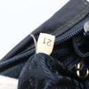PRADA Metal Handle Hand Bag Nylon Navy Gold Auth 207805A-26