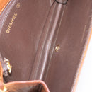 CHANEL Matelasse Chain Shoulder Bag Lamb Skin Brown Gold CC Auth 207806-23