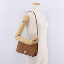 CHANEL Matelasse Chain Shoulder Bag Lamb Skin Brown Gold CC Auth 207806-29