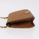CHANEL Matelasse Chain Shoulder Bag Lamb Skin Brown Gold CC Auth 207806-5