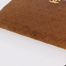 CHANEL Matelasse Chain Shoulder Bag Lamb Skin Brown Gold CC Auth 207806-8