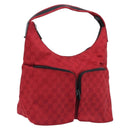 GUCCI GG Canvas Shoulder Bag Red Silver 001 3380 1705 Auth 207807A-1