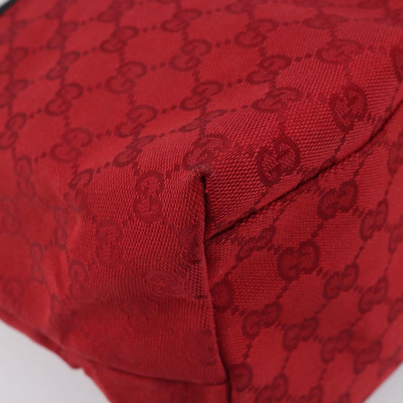 GUCCI GG Canvas Shoulder Bag Red Silver 001 3380 1705 Auth 207807A